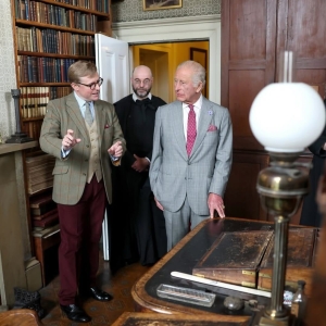 King Charles III in the room of Cardinal Newman