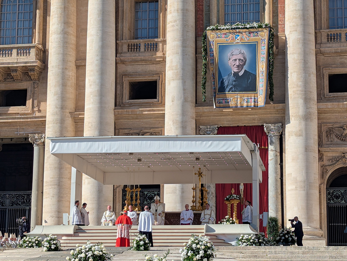 Cardinal Marcello Semeraro presenting St. John Henry Newman for the title Doctor of the Church to Pope Leo XIV
