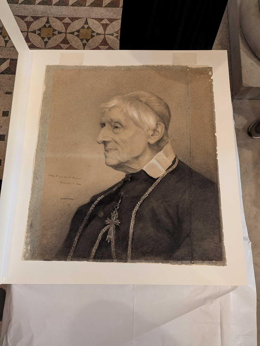 An original portrait of Newman by Emmeline Deane